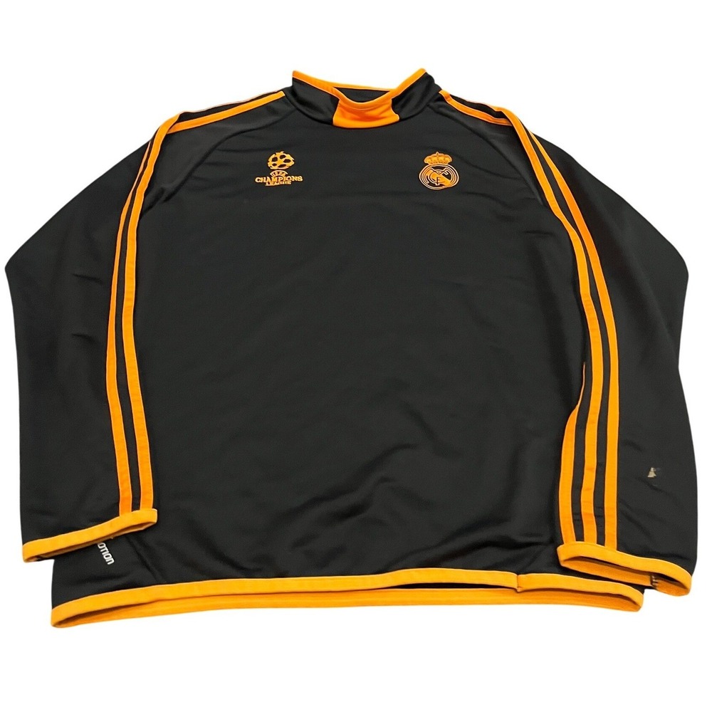 Real Madrid 2013/14 Training Top Mens Large Black Orange UEFA Champions League